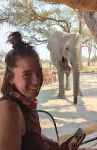 A curious elephant at Nat Hab's Gomoti camp, Botswana. 
