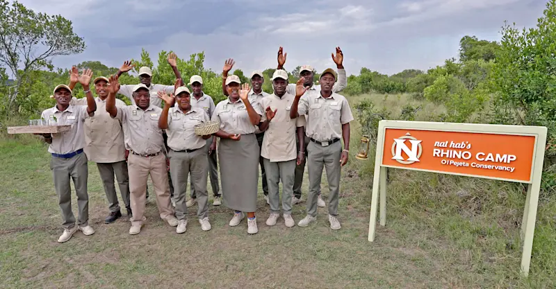 Camp staff at Nat Hab's Rhino Camp, Ol Pejeta Conservancy, Kenya.