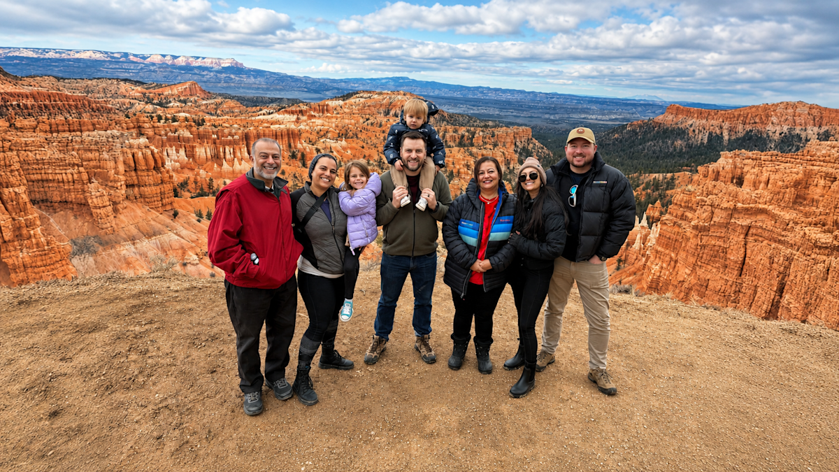 Exploring Bryce Canyon National Park with my family.