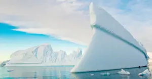 Icebergs in National Geographic-Lindblad Cove, Antarctica.