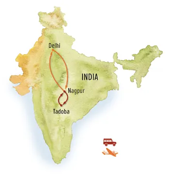 Trip map for India Tiger Photo Expedition