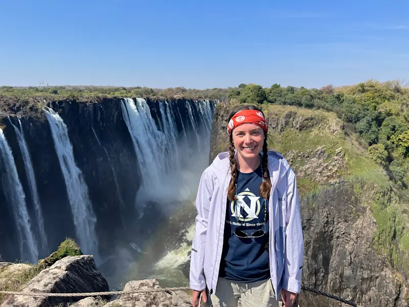 Visiting the Victoria Falls in Southern Africa.