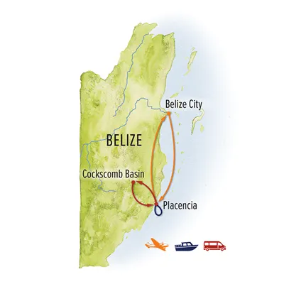 Trip map for Catch, Tag & Release Sharks in Belize
