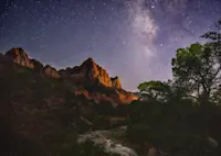 The Milky Way over The Watchman, Zion National Park, Utah.