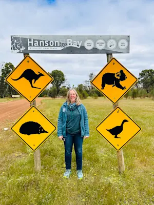Standing in an animal Crossing in Australia!
