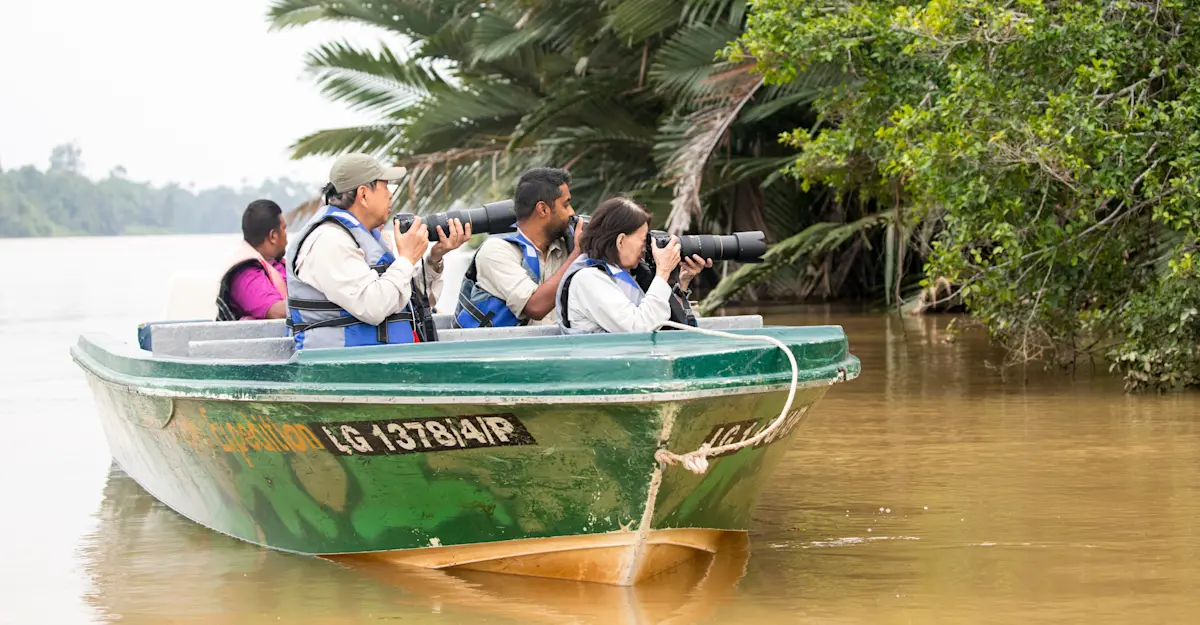 Nat Hab guests, Kinabatangan Wildlife Sanctuary, Borneo.