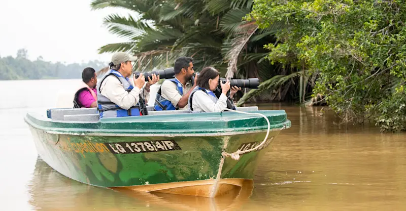 Nat Hab guests, Kinabatangan Wildlife Sanctuary, Borneo.
