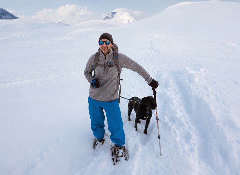 Swiss Alps - exploring by snowshoe.