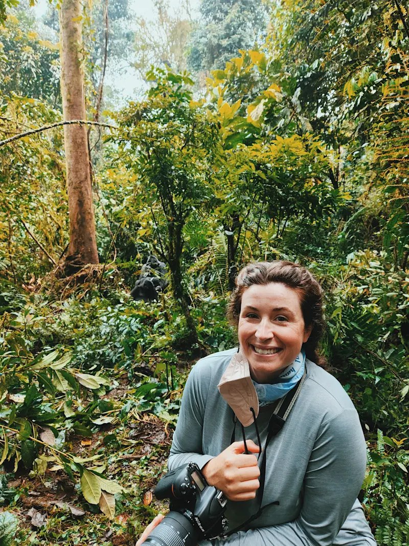 Gorilla trekking in the Bwindi Impenetrable Forest in Uganda.