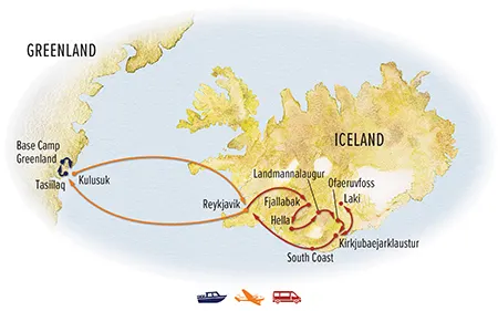 Trip map for Iceland & Greenland: A Nordic Discovery