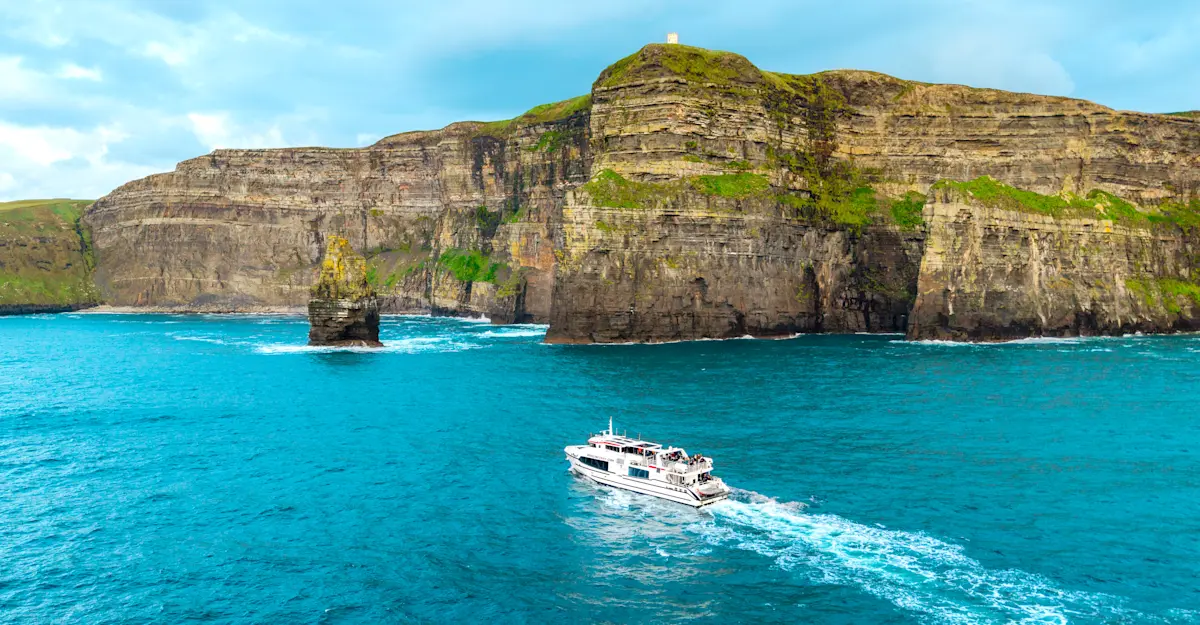 Ferry, Cliffs of Moher, Ireland.