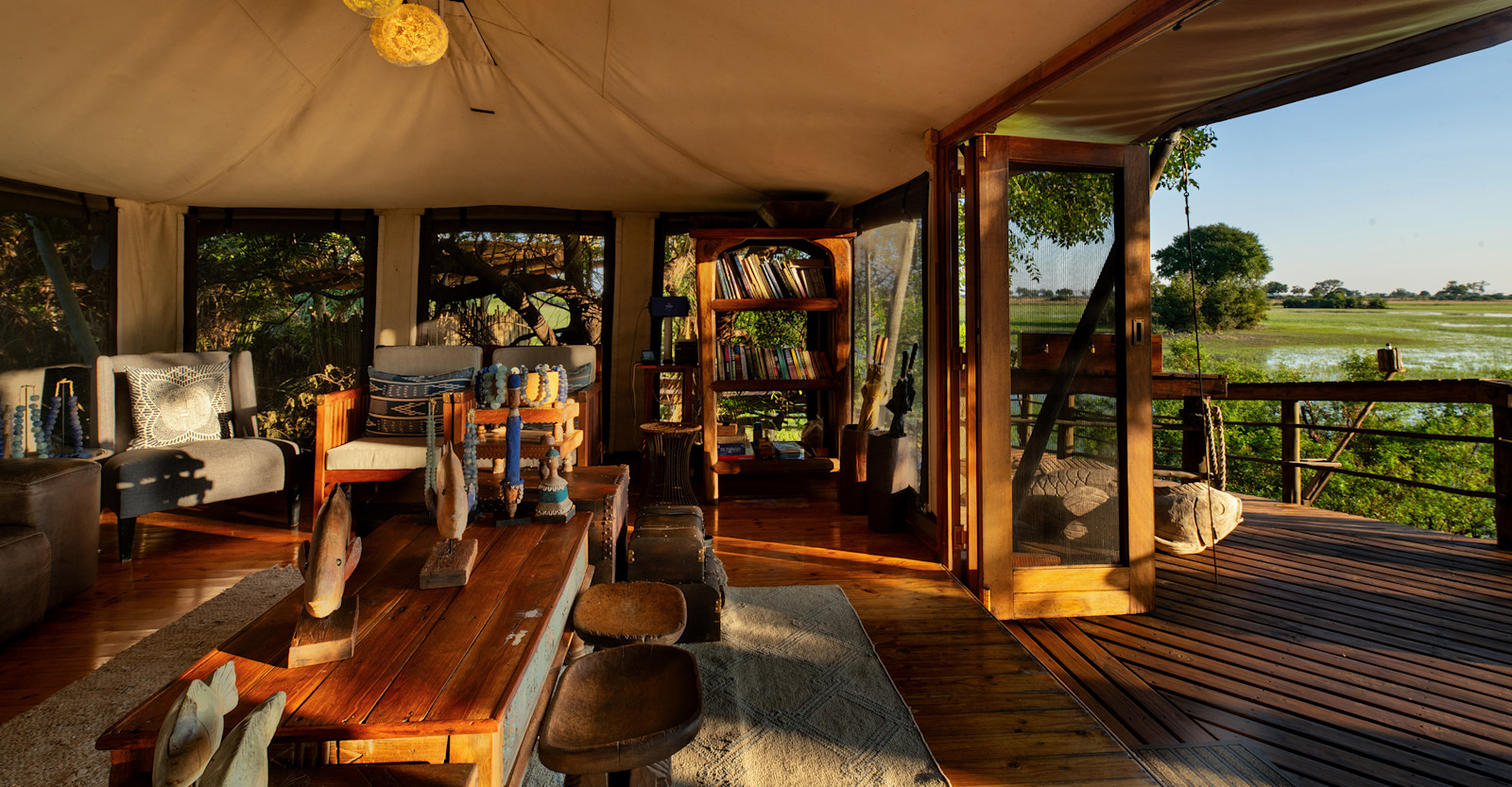 Lounge tent at Nat Hab's Pelo Camp