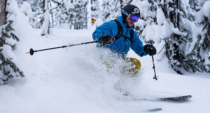 Finlay skiing in British Columbia
