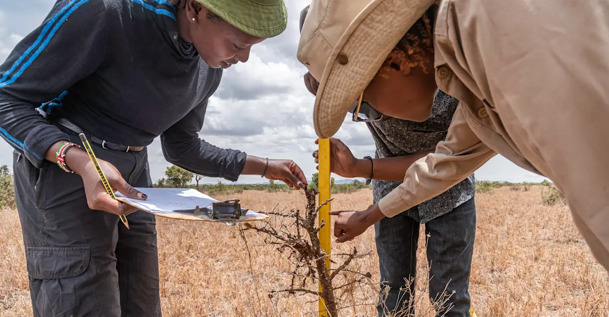 Earthwatch Expeditions participants assessing the ecosystem, Kenya