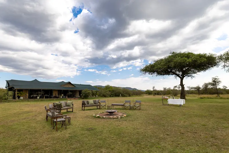 Sunrise savanna view from Nat Hab's Mara East Camp