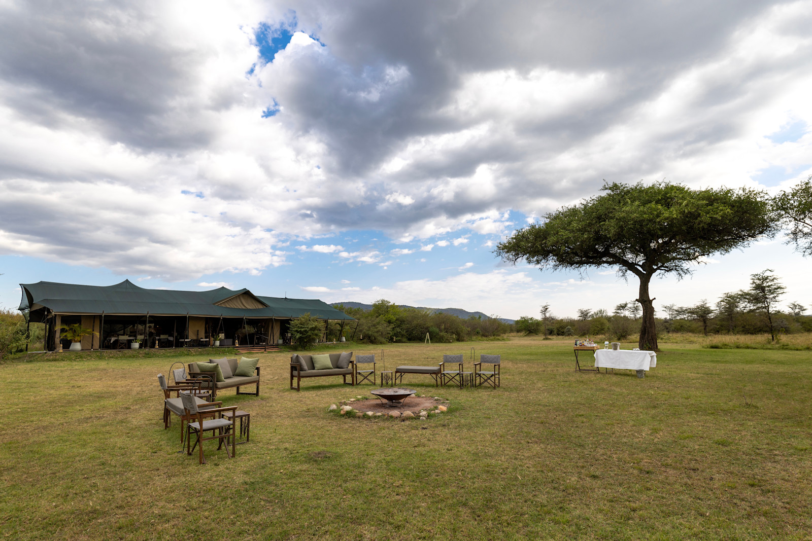 Sunrise savanna view from Nat Hab's Mara East Camp