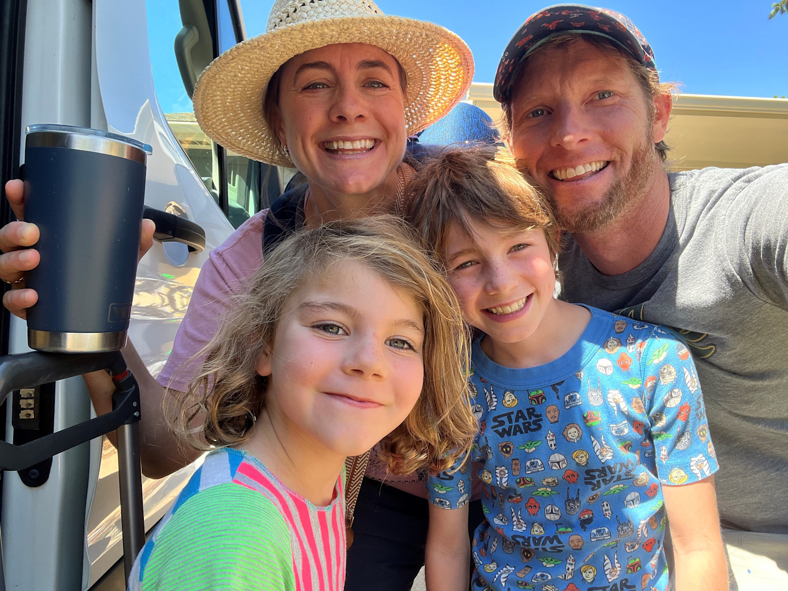 My Family: The best fellow adventurers, farewell and welcome home committee, world explorers in the making.