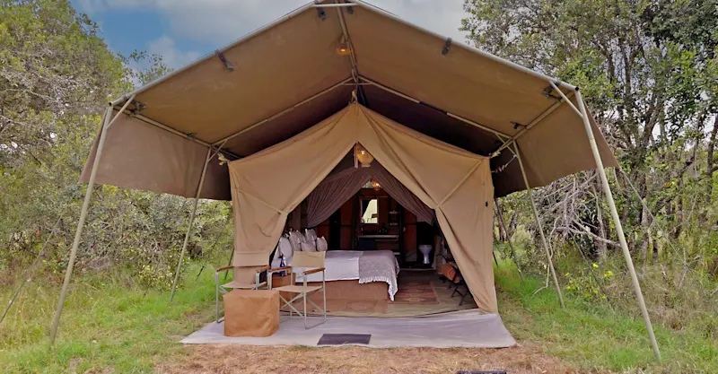 Guest tent at Nat Hab's Rhino Camp—Ol Pejeta Conservancy