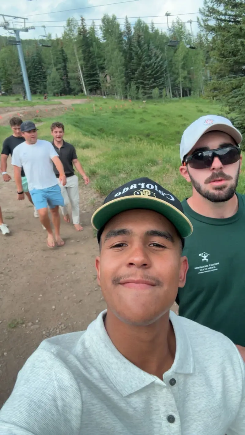 Walking along the slopes of Vail, Colorado.