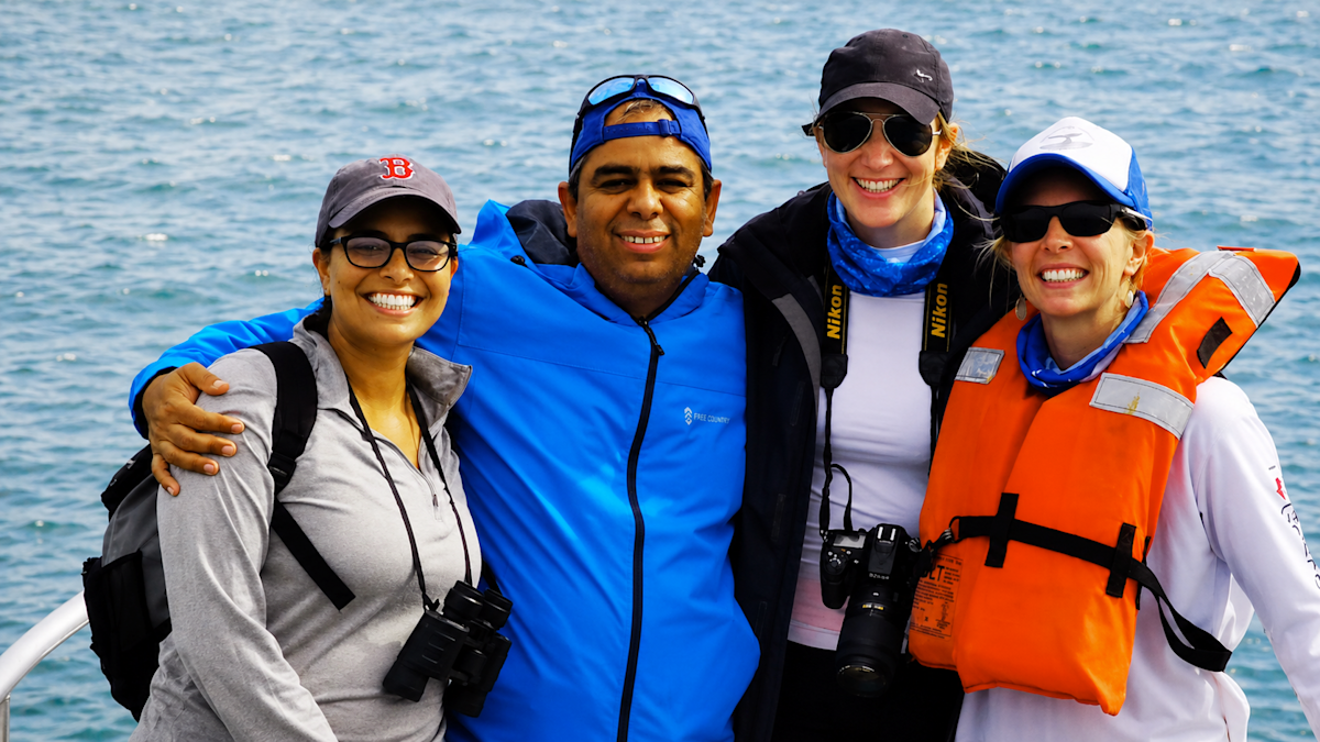 With lead scientist Lenin Oviedo Correa and other research staff in Golfo Dulce, Costa Rica.