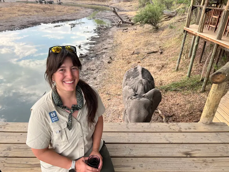 Hanging out with an elephant in Botswana. 