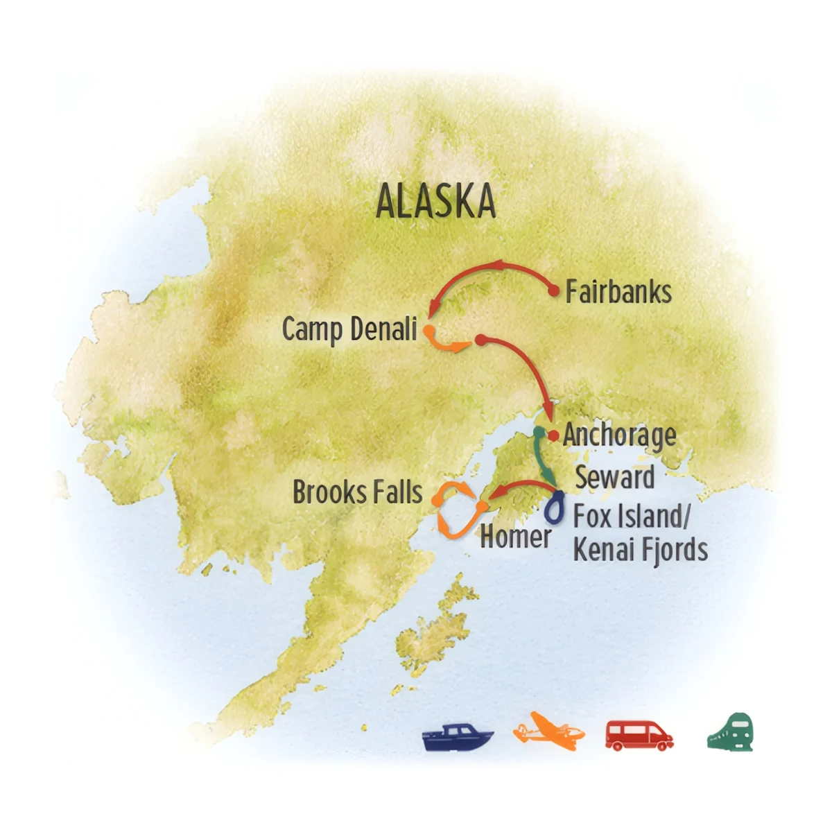 Trip map for Ultimate Alaska Photo Expedition