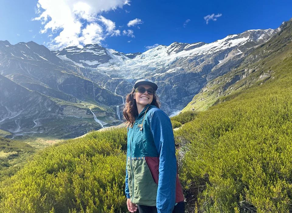 Hiking to a Glacier in New Zealand.