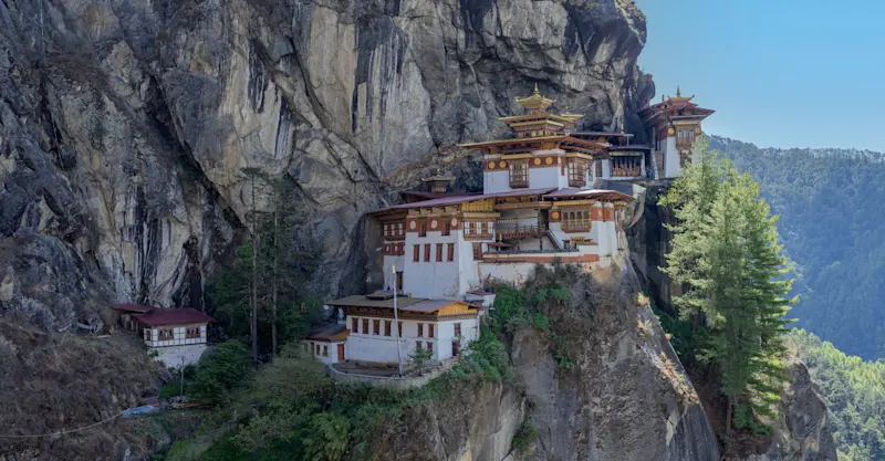 Paro Taktsang Monastery (Tiger's Nest), Upper Paro Valley, Bhutan.