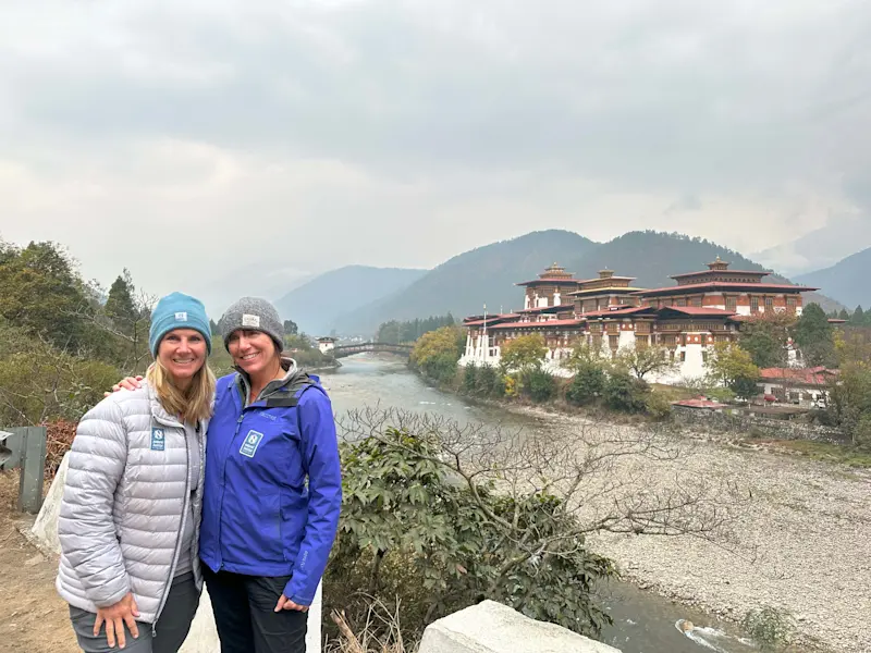 Enjoying the scenic views in Bhutan. 