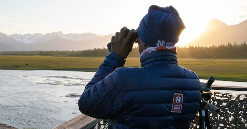 Nat Hab guest at the viewing platform