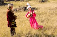 Traditional Kazakh attire, Altai, Mongolia.
