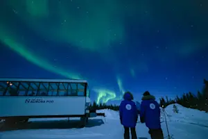 Nat Hab's Aurora Pod® and guests, Churchill, Manitoba.