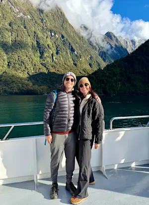 Milford Sound in New Zealand with my husband
