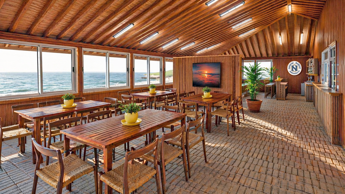 New for 2028—Graphic rendering of the palapa at Kuyima Whale Camp, Baja Sur, Mexico.