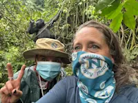 Sitting with gorillas in Uganda. 