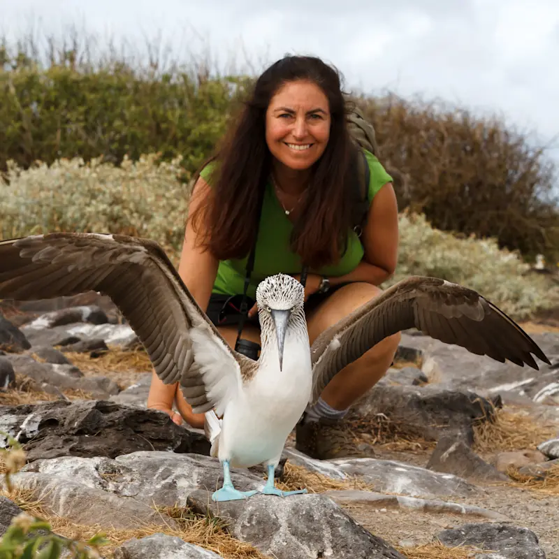 Friendly visit in Galapagos Island. 