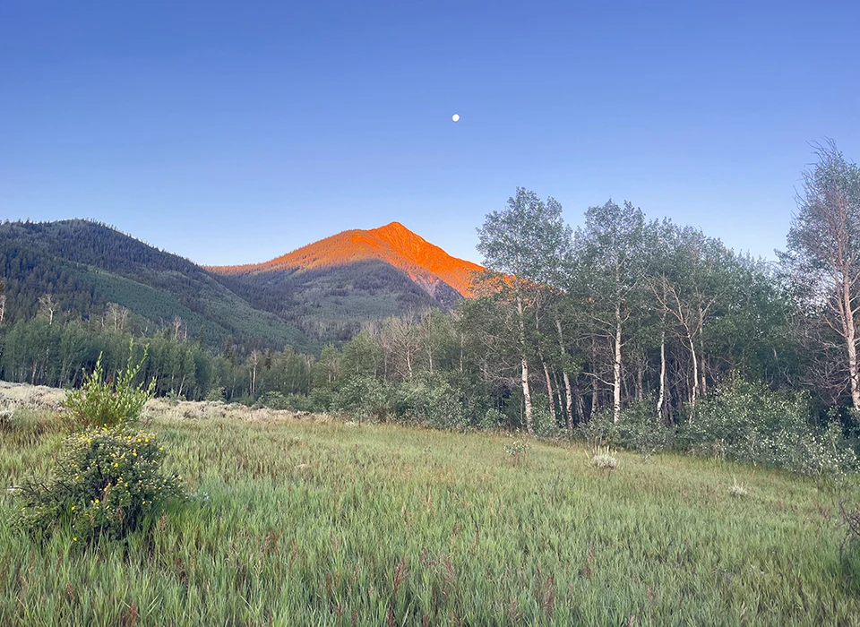 Alpenglow on the mountains near Twin Lakes, CO. 