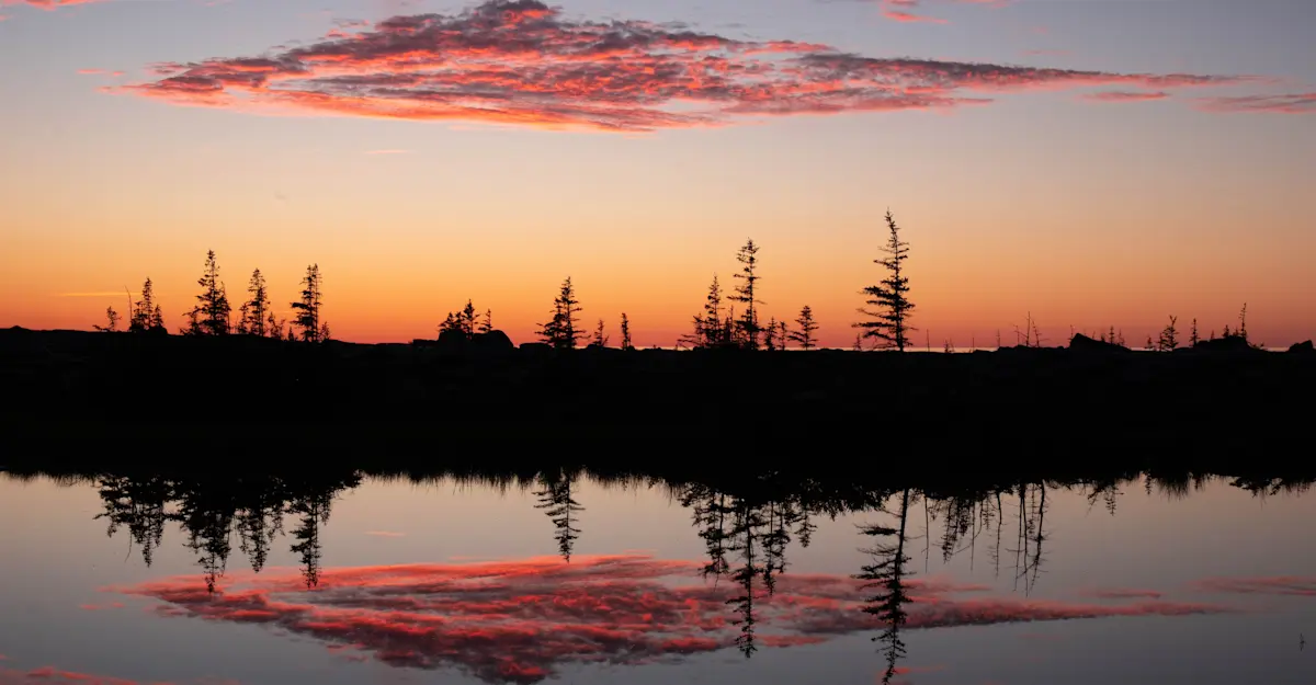 Sunset over the Hudson Bay, Churchill, Canada.