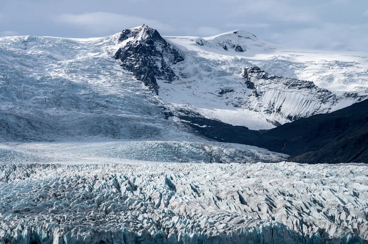 Aerial view of Skaftafell Glacier, Iceland.