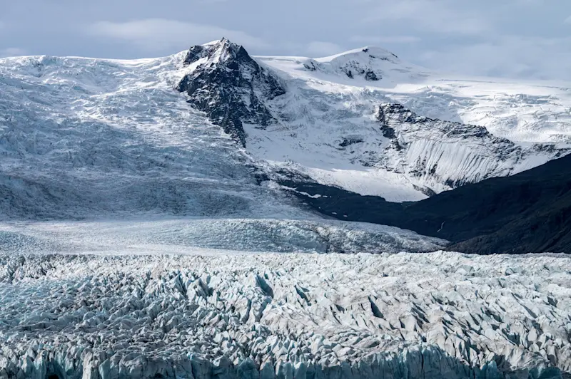 Aerial view of Skaftafell Glacier, Iceland.