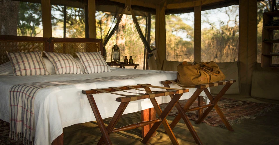 Bedroom at Chada Katavi, Katavi National Park, Tanzania.