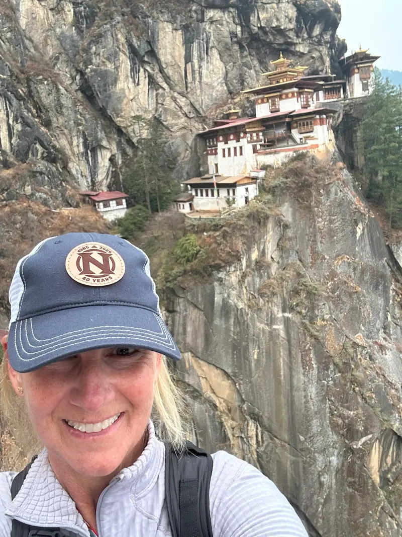 Hiking near Tigers Nest in Bhutan.