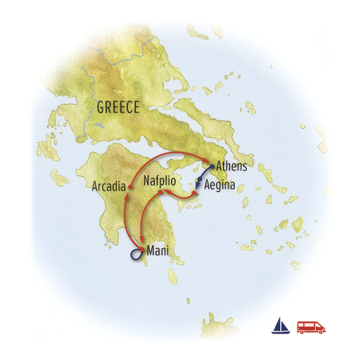 Trip map for A Greek Odyssey