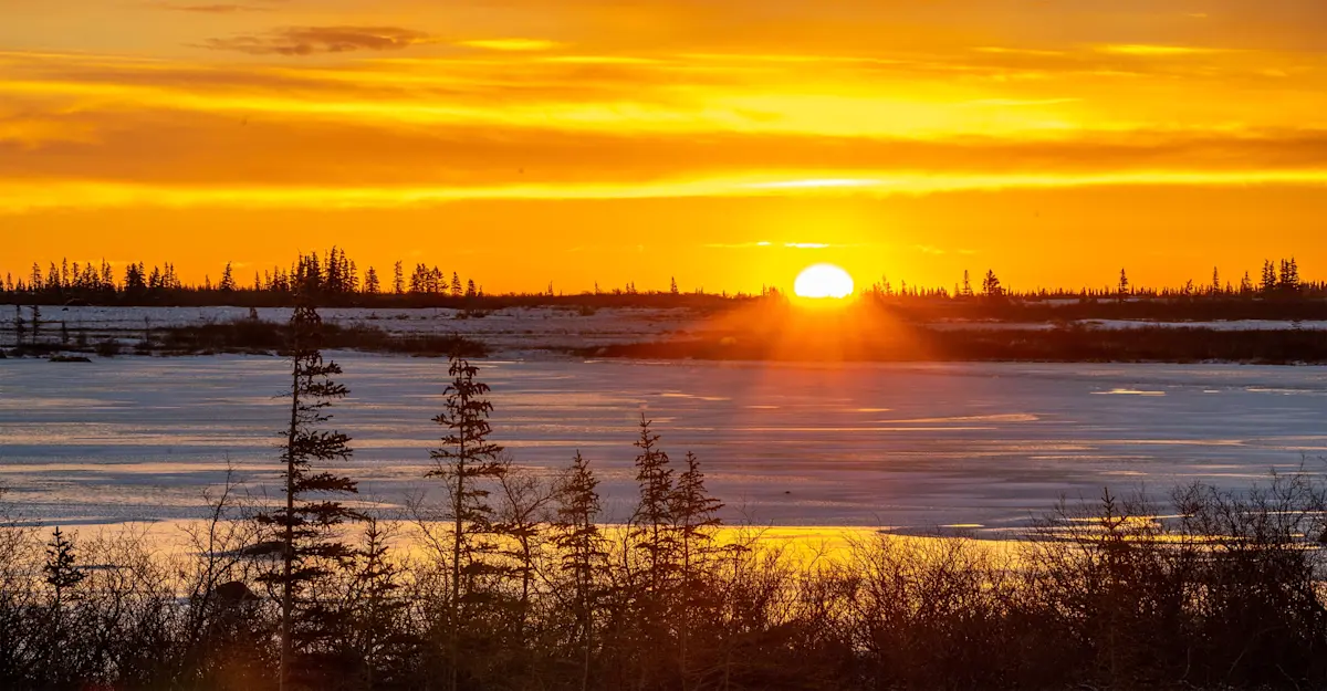Sunset on the tundra, Churchill, Canada.