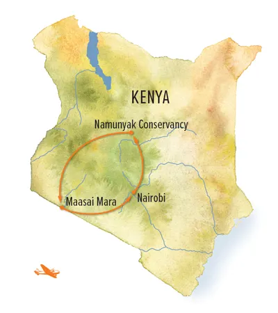 Trip map for Kenya Migration Photo Expedition