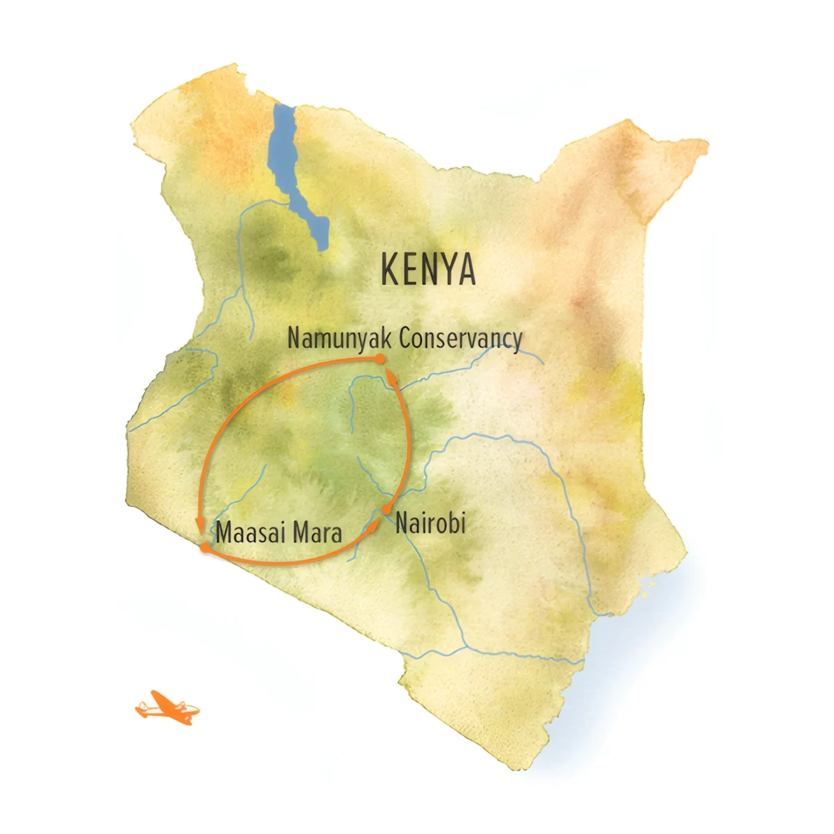 Trip map for Kenya Migration Photo Expedition