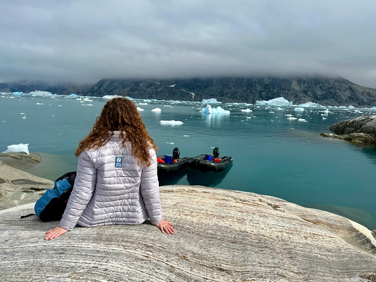 Iceburg spotting in Johan Petersen Fjord, East Greenland.