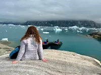Iceburg spotting in Johan Petersen Fjord, East Greenland.