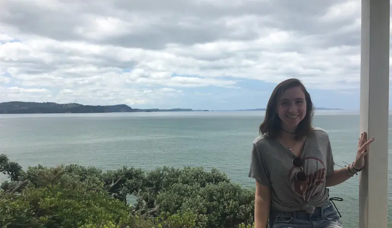 Overlooking the ocean in New Zealand.