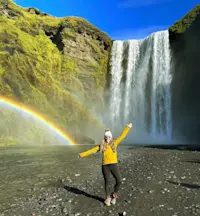 The stunning Skógafoss waterfall in Iceland. 